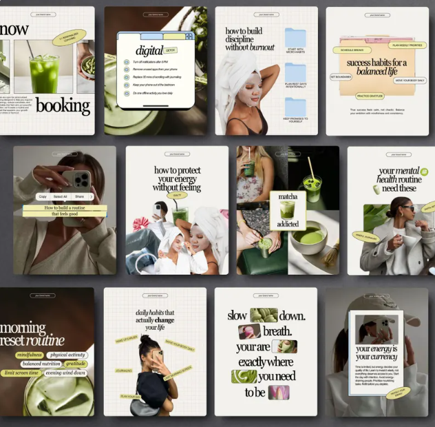 Wellness Coach Instagram Templates | Canva Bundle